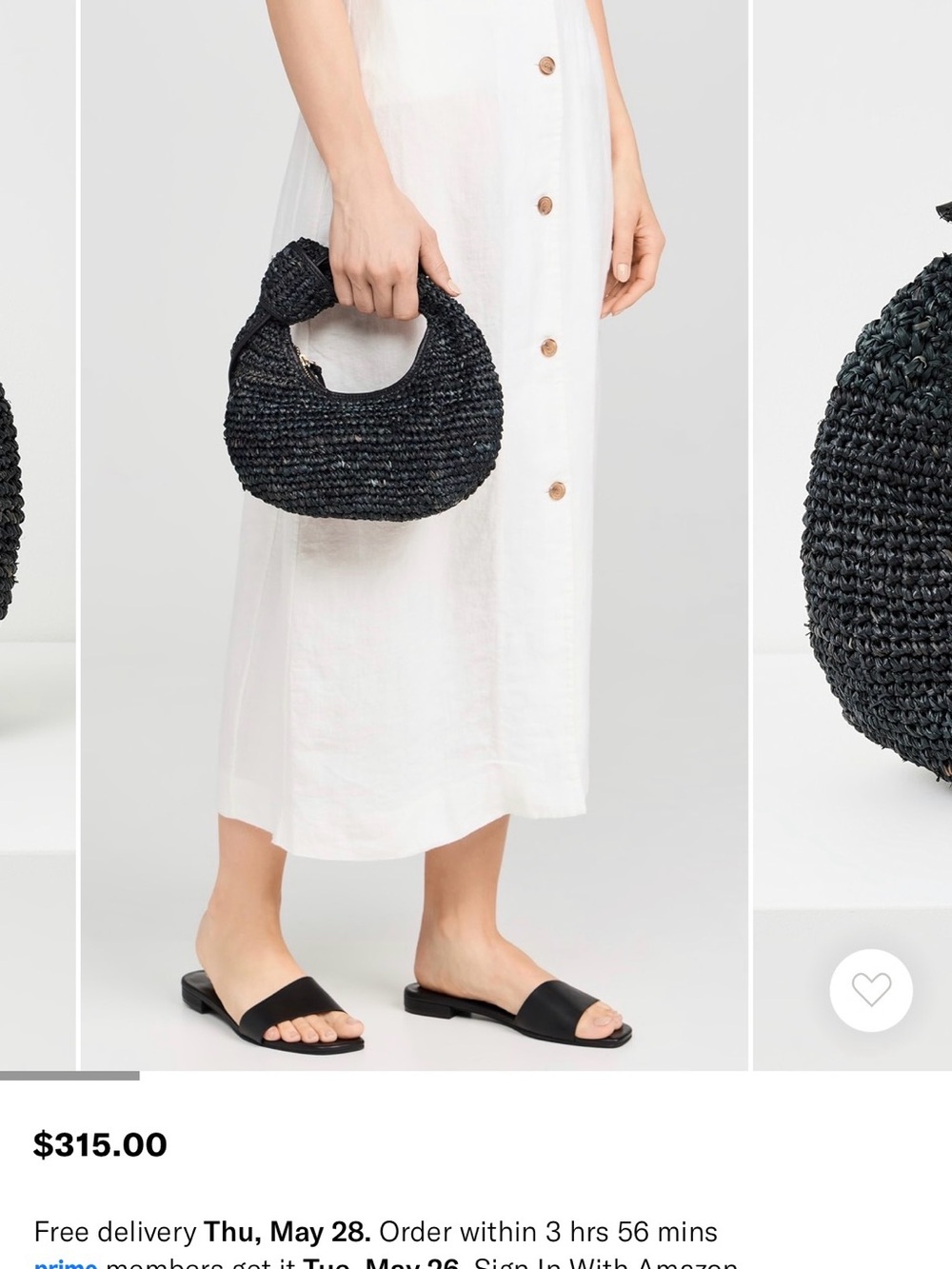 Poolside - Woven Black Knot Bag